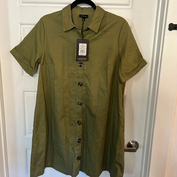Who What Wear - Olive Green T-Shirt Dress, Size M - Picture 1 of 5